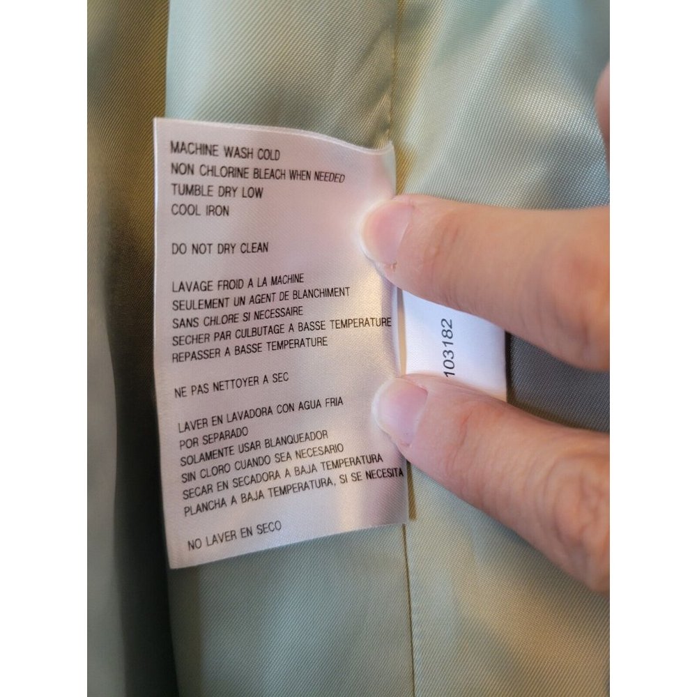 Michael Kors Trench Coat Womens Size L Mint Green GUC! - Picture 15 of 16